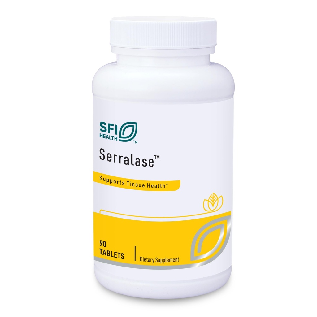 Klaire Labs SFI Health Serralase - Vegetarisk Proteolytisk Enzyme Blend med Serratia Peptidase & Bromelain til fordøjelse, Sourced from Papaya & Pineapple, Hypoallergen (90 Enteric Coated Tablets)