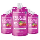 Designer Wellness Protein Smoothie, Real Fruit, 12g Protein, Low Carb, Zero Added Sugar, Gluten- Free, Non- GMO, Ingen kunstige farver eller flavors, Hindbær Passion Fruit, 12 Greve