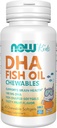 Now Foods Supplements, DHA Kids 100 mg, Understøtter Brain Health *, Fruit Flavor, 60 Chewable Softels, emballage kan variere