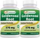 Bedste Naturals Goldenseal Root 570 mg (non- GMO) 100 kapsler (100 greve (pakke med 2))