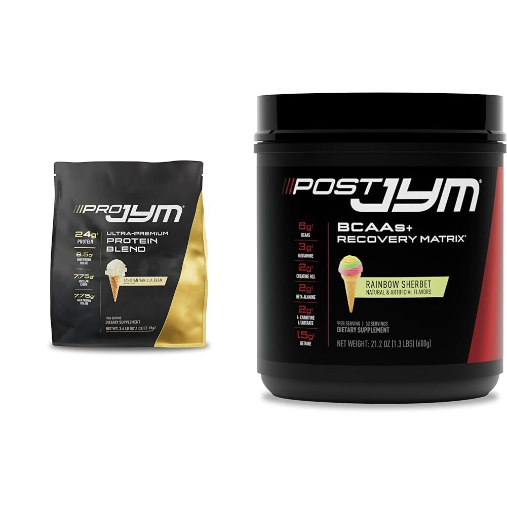 JYM Supplement Science PRO JYM 45 Serveringer - Tahitian Vanilla Bean & - Post- Workout med BCAA 's, Glutamin, Create HCL, Beta- Alanine, og mere Rainbow Sherbert Flavor, 30 Serveringer, 21.2 oz.