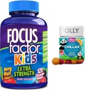 Focus Factor Kids Extra Strength Daily Chewable Brain Health Support + OLLY Kids Chillax Calm Chews, 50 Count