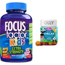 Focus Factor Kids Extra Strength Daily Chewable Brain Health Support + OLLY Kids Chillax Calm Chews, 50 Greve