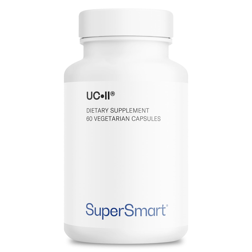 Supersmart UC II Supplement 40mg per Day (Premium Collagen) - Undenatured Type II Collagen Supplement | Non-GMO & Gluten Free - 60 Vegetarian Capsules