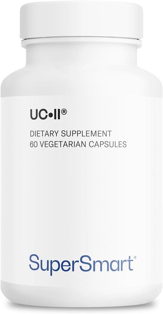Supersmart UC II Supplement 40mg per Day (Premium Collagen) - Undenatured Type II Collagen Supplement | Non-GMO & Gluten Free - 60 Vegetarian Capsules