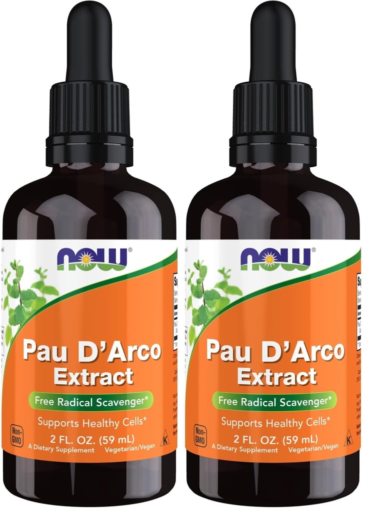 Now Supplements, PAU D 'Arco Extract Liquid med Dropper, Free Radical Scavenger *, 2 -Ounce (pakke med 2)