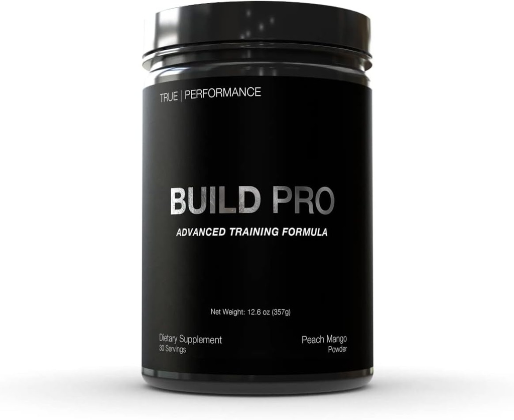 Build Pro til muskeltræning og inddrivelse, Peach Mango, Patent venter GAA + Creatinine Monohydrat, For Styrke, Performance, Muskelvækst - Beta Alanine, Zink, Boron Citrate - 30 Serveringer