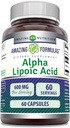 Amazing Formulas Alpha Lipoic Acid Note 124; 600 Mg Per Serving Supplement Supplement 124; Kapsler Note 124; Non- GMO Note 124; Gluten Free Note 124; Lavet i USA (1 Pack Note 124; 60 Tæl)