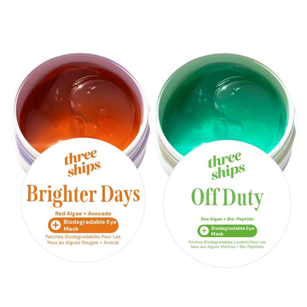 Tre Skibe Eye Mask Gave Sæt - Bionedbrydelige Eye Masker - Som set på Dragons 'Den - Under Eye Patches for Puffiness og mørke cirkler - Eye Bag Treatment, 30 sæt (60 Patches), 2,96 oz