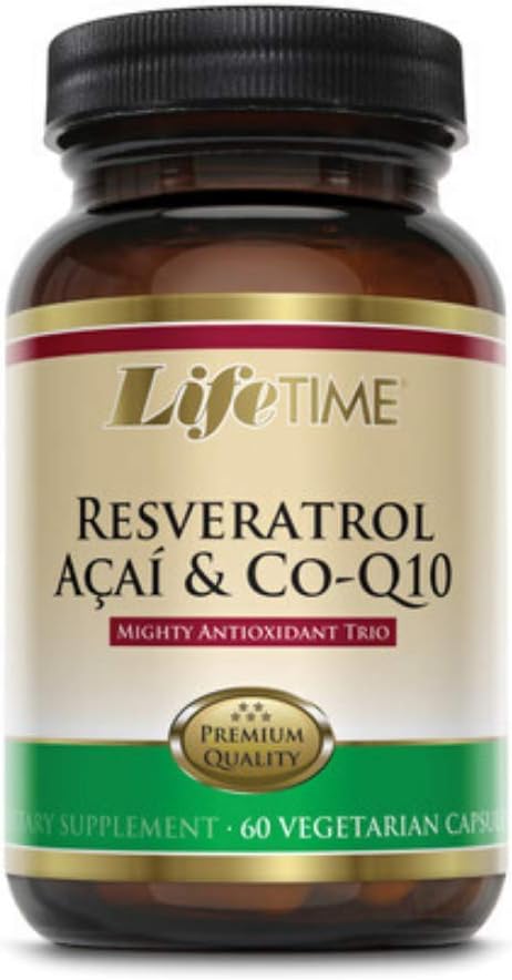 LIFETIME Resveratrol, Acai & CoQ10, Veg Cap (Btl- Glass)