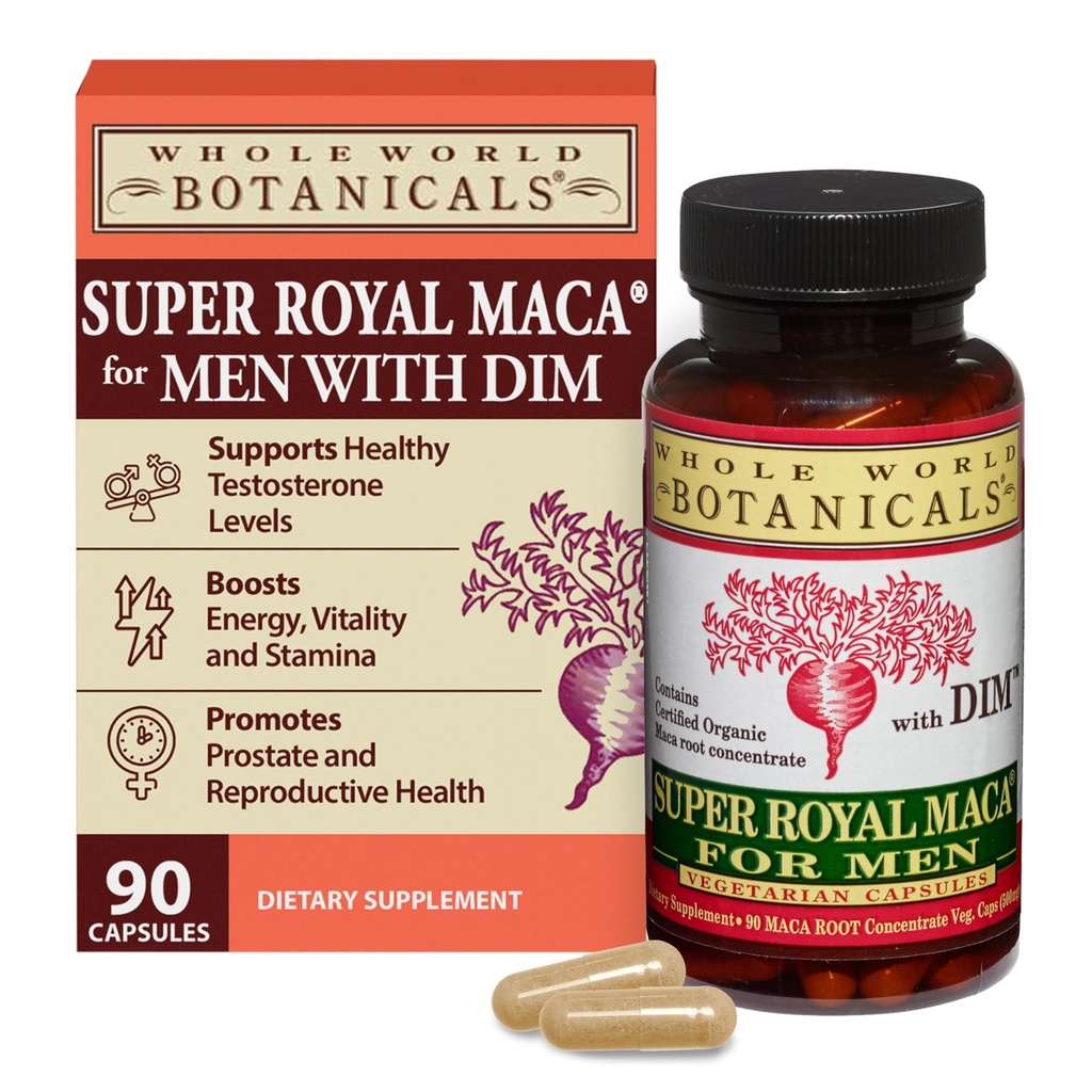 Hele verden BOTANICALS Super Royal Maca Mænd, 90 CT