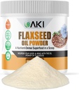 AKI Flaxseed Oil Powder - Pakket med essentielle næringsstoffer som Omega-3 fedtsyrer, Fiber, & Lignans - Gratis fra kunstige tilsætningsstoffer, Lavet med ideelle kvalitet ingredienser (5.30oz / 150g)