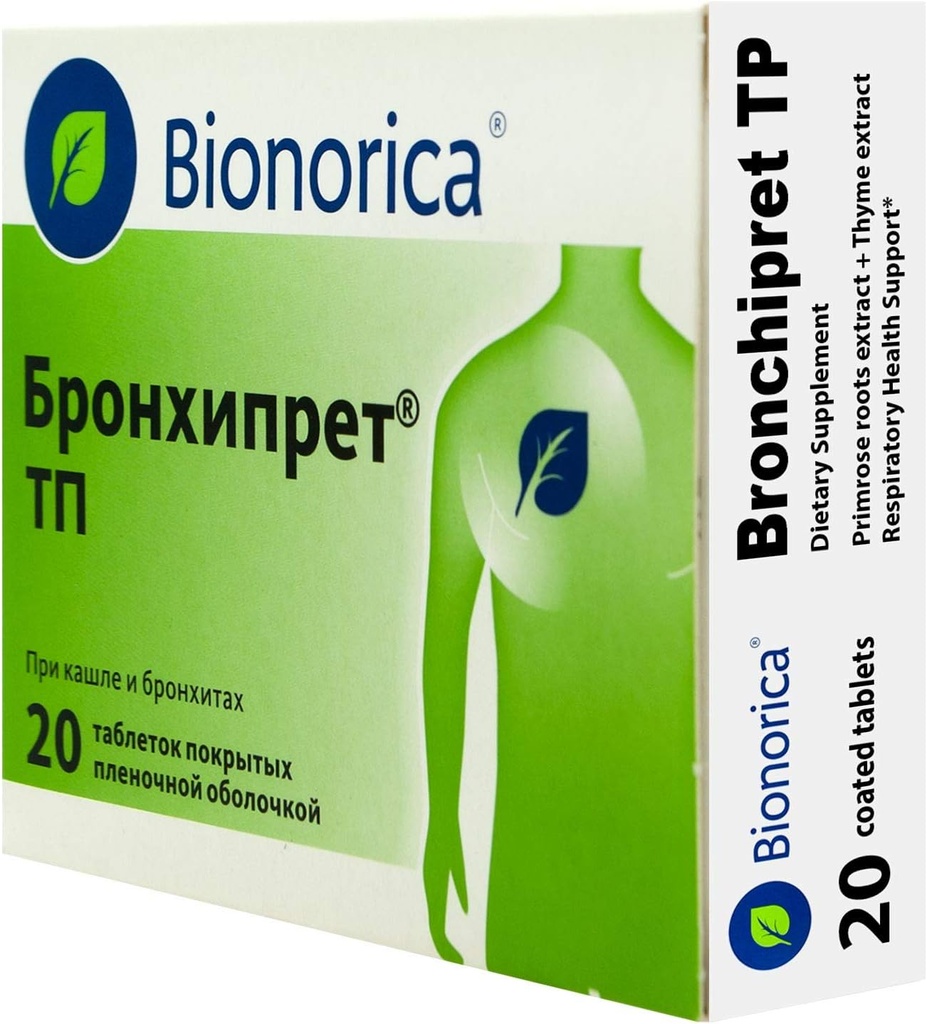 Bronchipret TP (med Primrose og Timieekstrakter) til respiratorisk sundhedsstøtte - 20 tabletter