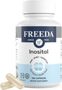FREEDA Pure Inositol kapsler - Myo-Inositol til Hormonal Balance, Ovarie Function & Mood Support - Kosher, Vegetar, Made in USA - 100 Count, 100-Day Supply - Understøtter Membrane Health