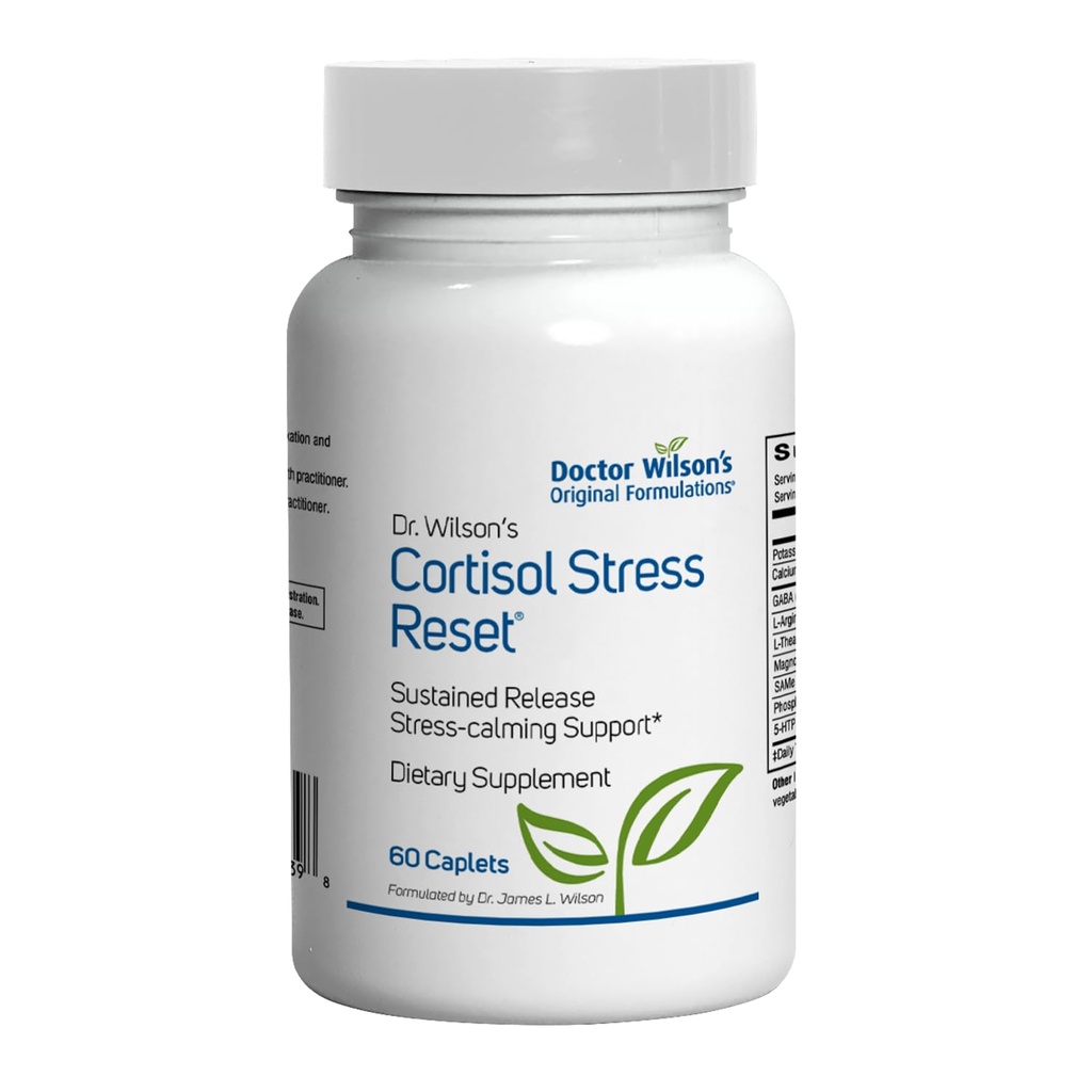 Dr. Wilsons oprindelige formuleringer Cortisol Stress Reset for cortisol, Mood og Sleep Support 60 caplets
