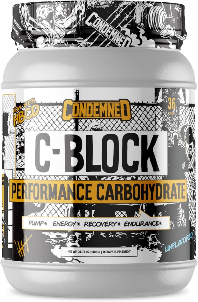 CONDEMNED Labz C- Block Performance Carbohydrat Powder124; 25g Carb10, Højforgrenet Cluster Dextrin 124; Hurtig fordøjelse 124; Boost Stamina & Recovery
