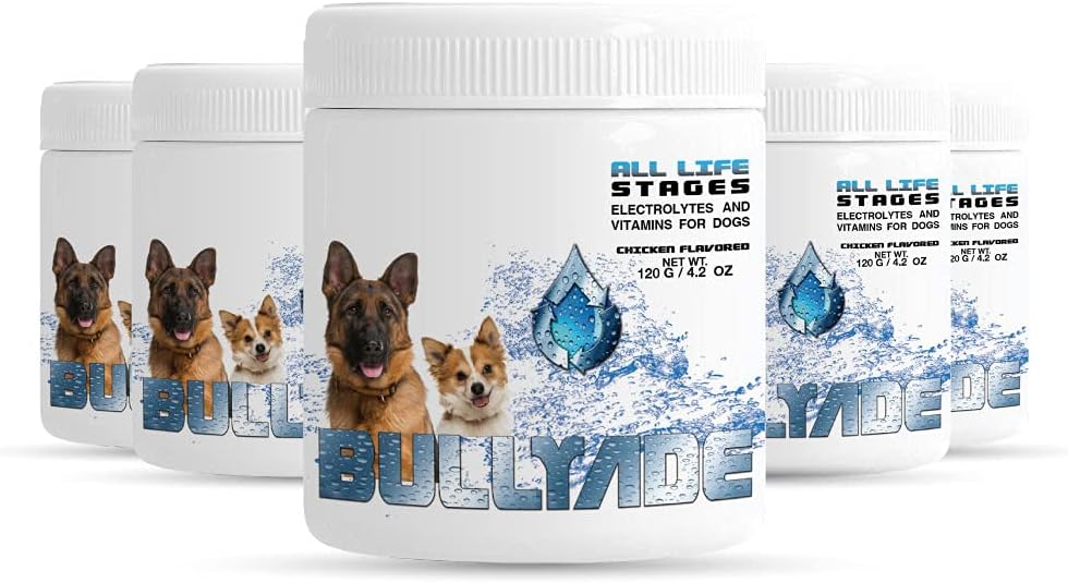 Naturlig hund supplement med 18 vitaminer, mineraler & elektrolyter. Blandinger med vand eller mad. (Kylling 5 pakke)