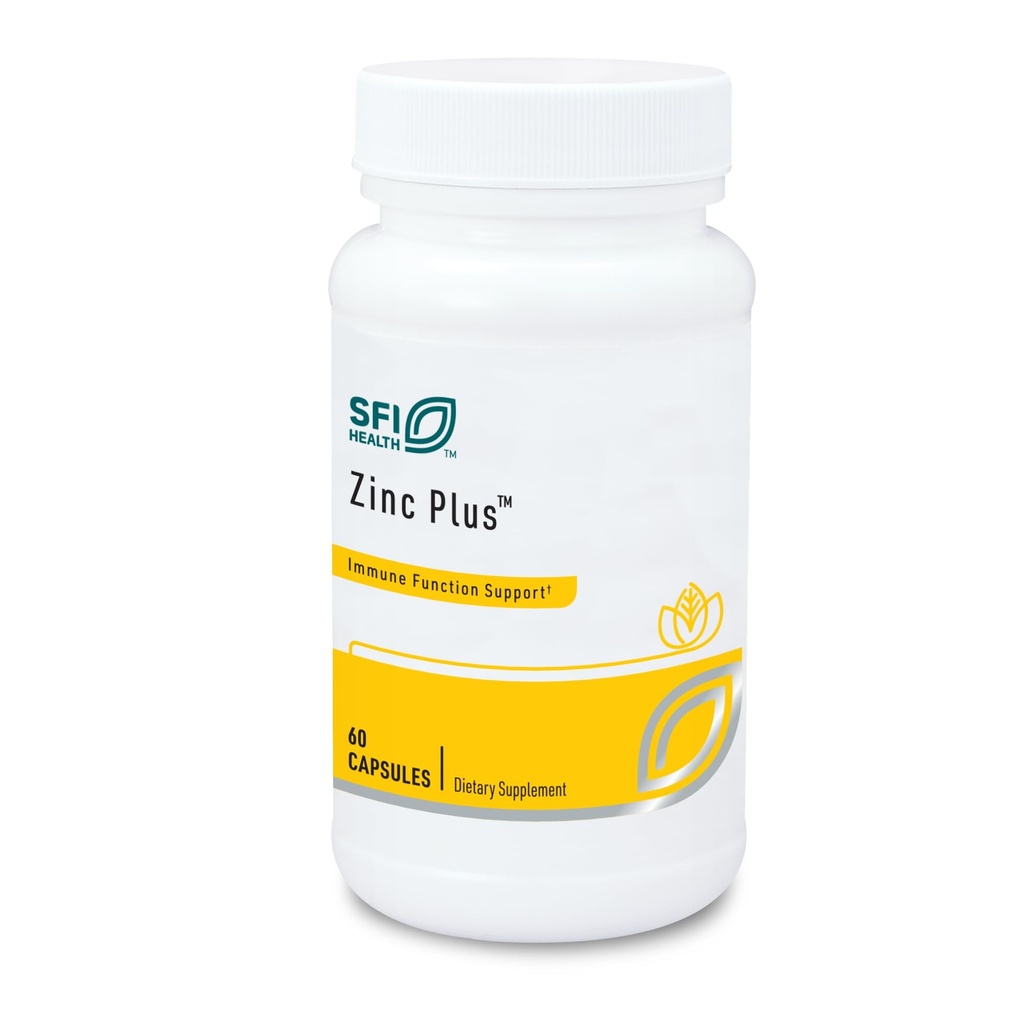 Klaire Labs SFI Health Zink Plus immunforsvar Support - Zink Citrate med kobber, B6-vitamin & C-vitamin - Hypoallergen (60 kapsler)