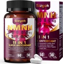11 - in-1 NMNH (Dihydronicotinamid Mononucleotid), 600 mg per servering, NAD + supplement med Resveratrol, CoQ10 til støtte NAD + Niveauer, NMNH tillæg for Anti- Aging, 60 Tæl, 30 dages forsyning -117