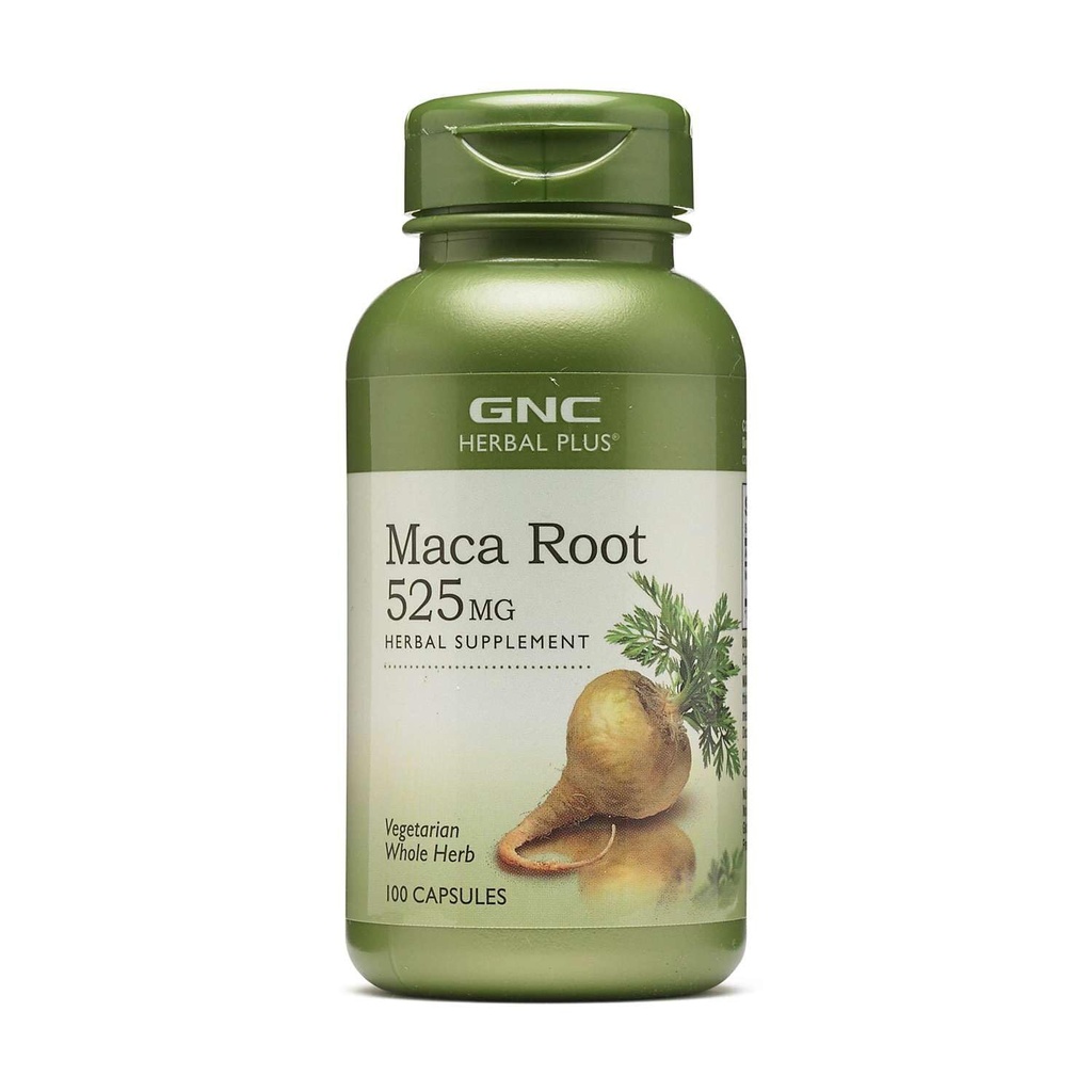 GNC Herbal Plus Maca Root 525mg, Understøtter Vitality, 100 kapsler