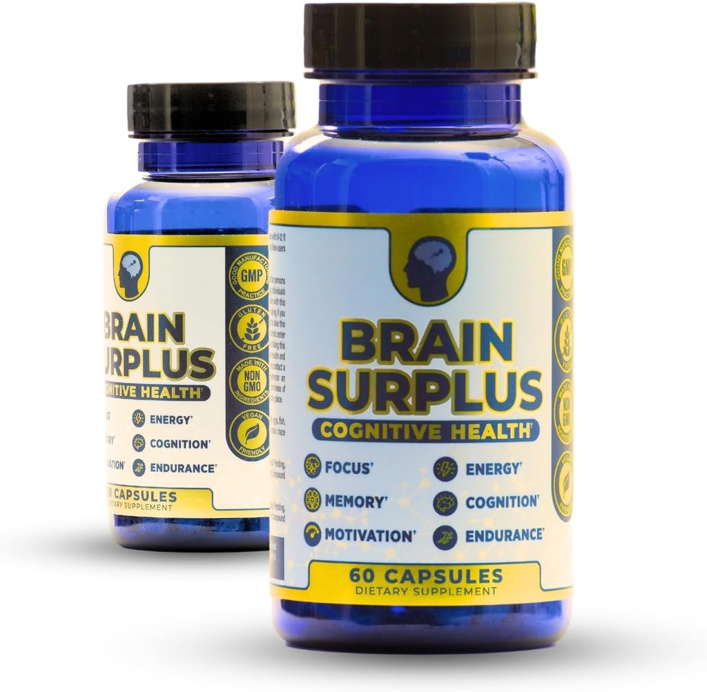 Nootrop supplement til hukommelse, fokus, energi: med Lions Mane, Ginkgo Biloba, Alpha GPC, Vitamin B12 Non GMO, Vegan, Gluten Free