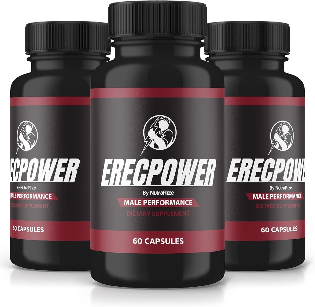 (3 Pack) ErecPower for mænd, officielle ErecPower piller, Alle naturlige mandlige supplement, Capsule til Boost Energy og samlet sundhed, Erec Power Support for Peak Performance, Vitamin, anmeldelse (180 Kapsler)