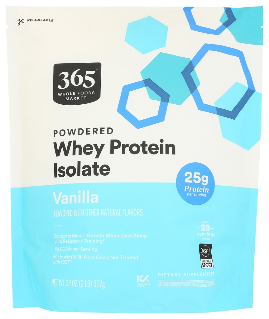 365 by Whole Foods Market, Whey Protein Isolate, Vanilla, 32 Ounce