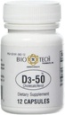 Bio-Tech Pharmacal D3-50 50,000 IU, 12 Capsules – All-Natural Supplement – Supports Bone & Immune Health – No Dairy, Fish, Gluten, Peanut, Shellfish, & Soy