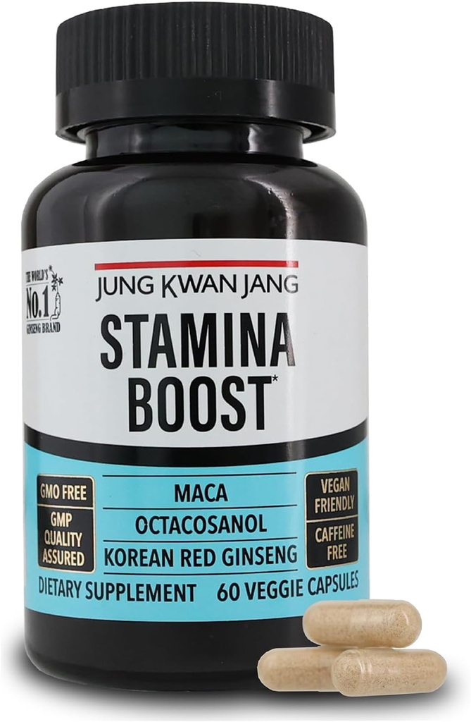 JungKwanJang Mænd Stamina Boost med koreansk rød Ginseng, Maca, og octacosanol til mænd sundhed og energi supplement, 60 kapsler