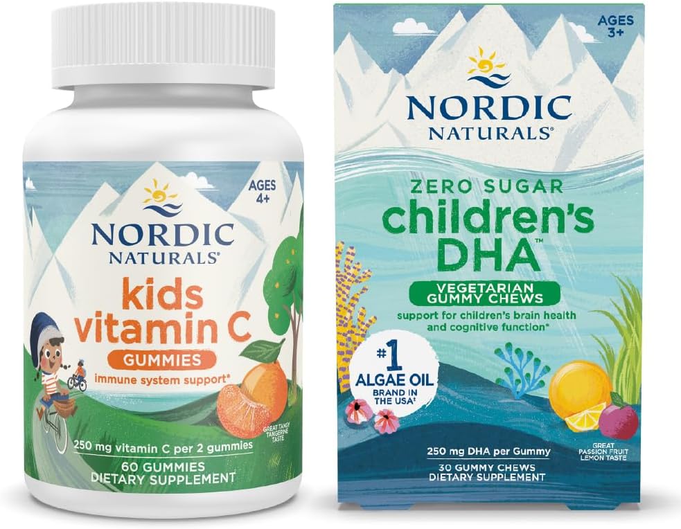 Nordic Naturals Starter Pack - Børns DHA Veg Gummy Tygge og Børn Vitamin C Gummies