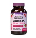Bluebonnet Nutrition EarthSweet Vitamin D3 1000IE - Bone & immunsupport - Hindbær Chewable D-vitamin supplement til kvinder & mænd - Soy- Free, Gluten- Free, Non- GMO - 90 tabletter