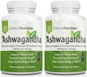 Urte Nutrition Organic Ashwagandha 1300mg Max Strength, Two Bottle Pack, 120 Kapsler Plus Black Pepper for Biotilgængelighed