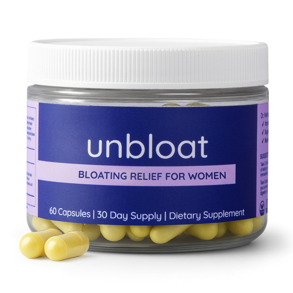 Anti- Bloat piller til kvinder - Bloating Relief til kvinder & fordøjelsesstøtte supplement - Forbedrer Gut sundhed - Ingen Bloat Formel med Prebiotika & Probiotika - Debloating kosttilskud - 60 Greve