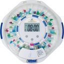 SenyerKare 28- Day Automatic Pill Dispenser med Alarm & Alzheimers Care, Medicin Organizer w / Easy- Læs LCD-skærm, lyd & lys & Key Alerts for Medication, Vitaminer, Kosttilskud, Clear Lid