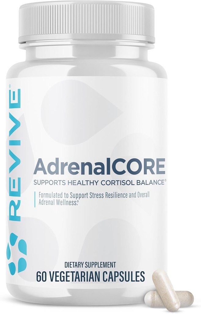 Revive MD Adrenal Support Kosttilskud til Træthed - Natural Cortisol Manager & supplement med Rhodiola Rosea & Ashwagandha fremmer energi niveauer & mental ydeevne - Mænd og kvinder - 30 Servere