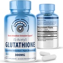 S- Acetyl L- Glutathion 300mg - 60 Acid - resistent Kapsler, høj biotilgængelighed S Acetyl Glutathion Kosttilskud til lever og hudsundhed, supplement Antioxidant Support Kapsler