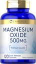 Carlyle Magnesium Oxide 500 mg • 124; 120 Kapsler • 124; Premium Quality • 124; Non- GMO og Gluten Free Supplement