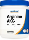 Nutricost Arginin AKG Powder 300 Bedste (AAKG) - 3G Per Servering & 100 Servering - Pure Arginin Alpha Ketoglutarat