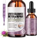 2 Pack lever rense Detox & reparation flydende dråber med mælk tidsel, Artichoke ekstrakt, lever supplement til lever rense & Detox, antioxidant, fordøjelsesstøtte, Vegan - 4 Fl Oz