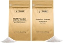 PURE ORIGINALSKE INGREDIENSER Vitamin C Pulver & Methylsulfonylmethan MSM Pulver Bundle, (2 LB) Altid Pure, Kosttilskud
