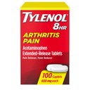 Tylenol 8HR Arthritis Pain Relief Caplets, 650 mg Acetaminophen for mindre arthritis & fælles smerte, Feber Reducer, Extended Release, Gentle på Mave, 100 ct