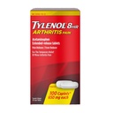Tylenol 8HR Arthritis Pain Relief Caplets, 650 mg Acetaminophen for mindre arthritis & fælles smerte, Feber Reducer, Extended Release, Gentle på Mave, 100 ct