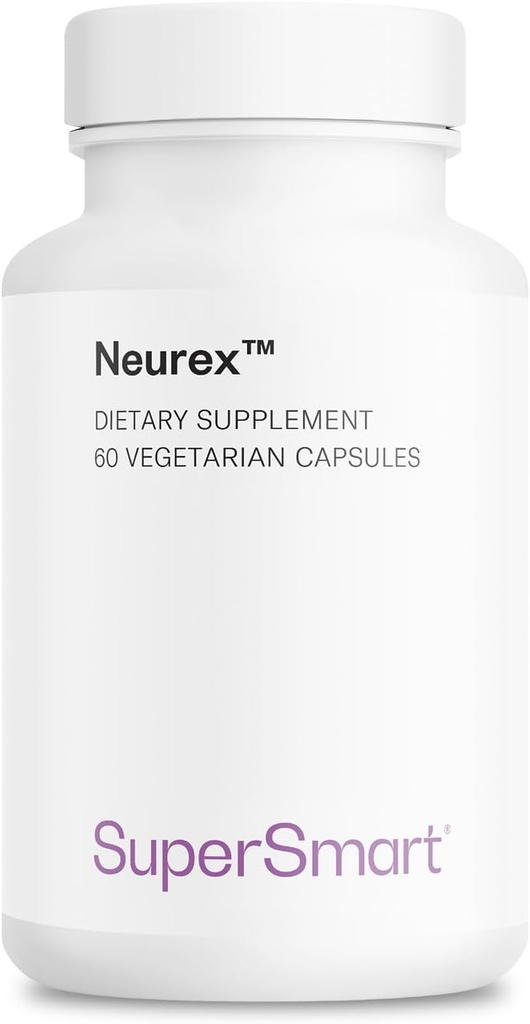 Supersmart Neurex (Advanced Formel) - High Potency Brain Supplement - med Ginkgo Biloba, Bacopa Monnieri, GPC, Huperzine A Yax124; Non- GMO & Gluten Free - 60 vegetariske kapsler