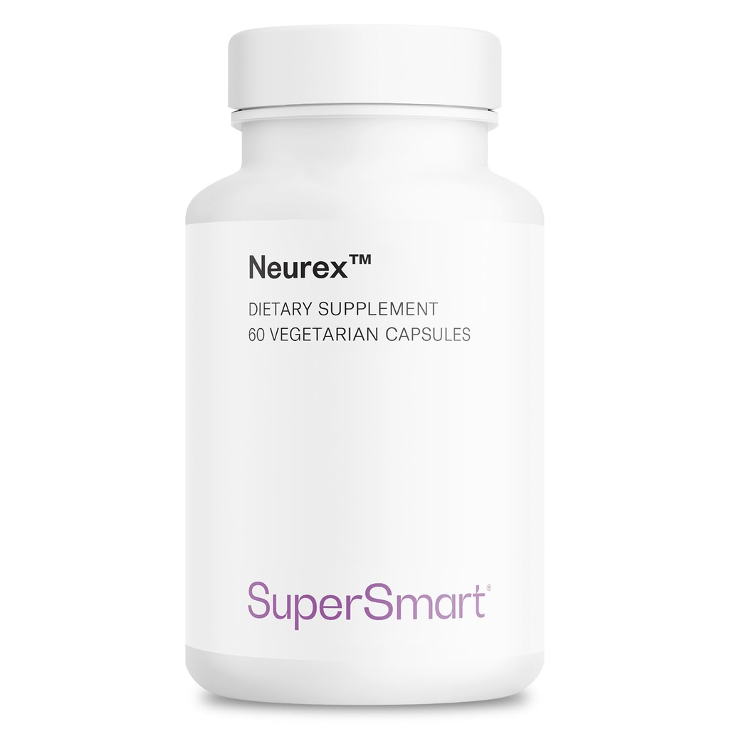 Supersmart Neurex (Advanced Formel) - High Potency Brain Supplement - med Ginkgo Biloba, Bacopa Monnieri, GPC, Huperzine A Yax124; Non- GMO & Gluten Free - 60 vegetariske kapsler