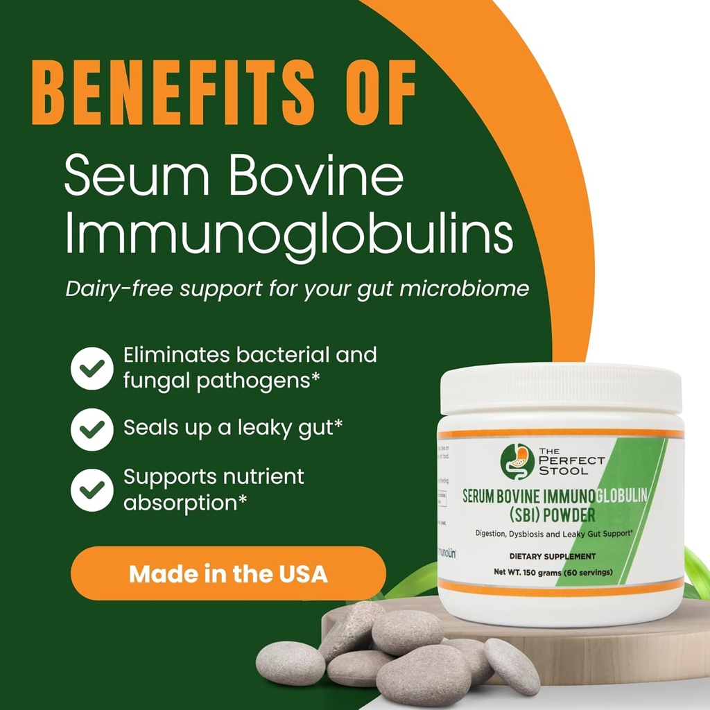 60 Servering - Indeholder Patenteret IgG Ingredient Immunolin ® - Samme Ingredient Anvendes i Leading SBI Formulas - Serum Bovine Immunoglobulin (SBI) Pulver - 150g Pure IgG uden tilsætningsstoffer