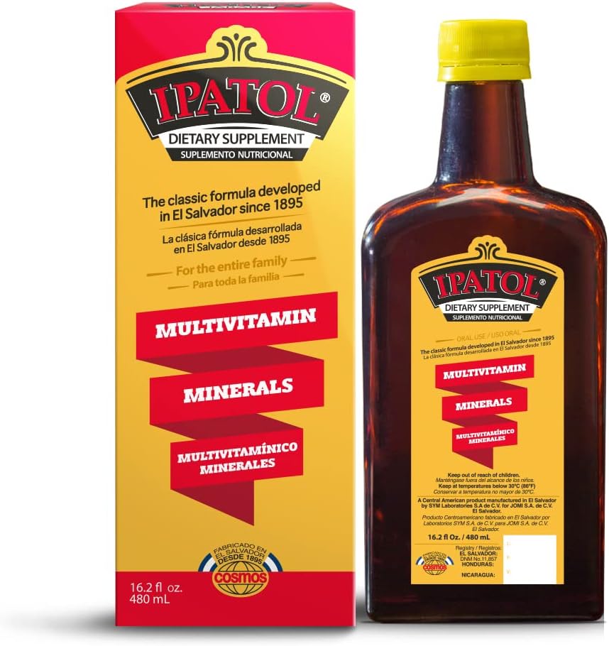 Multivitamin supplement, siden 1895. A-vitamin, D-vitamin, calcium, jern, mangan, natrium, kalium. Suplemento multivitaminico, Desde 1895. Vitamina A, D, Calcio, Hierro, Etc. El Salvador