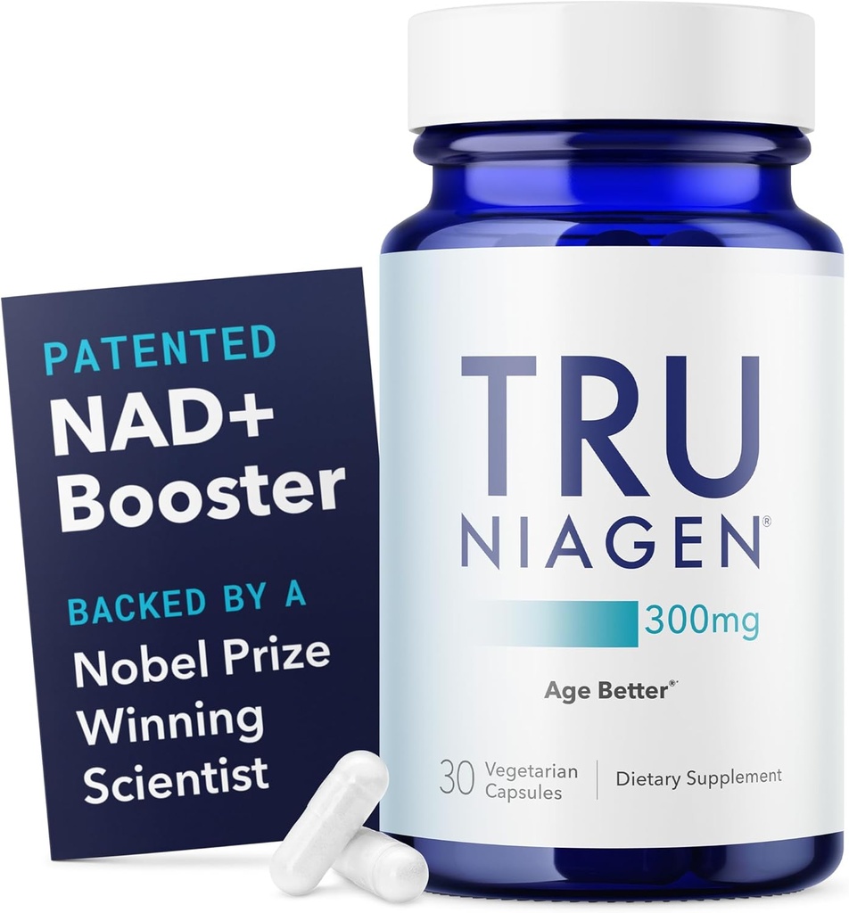 TRU NIAGEN Patenteret NAD + tillæg til anti-aging og celle regeneration, 300 mg Niagen, 30 Servere Note 124; Understøtter cellulær energi, hjerne, muskel