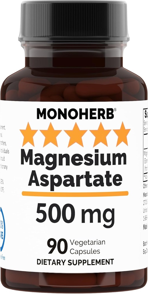 Magnesium Aspartat 500 mg per kapsel - 90 Veg kapsler