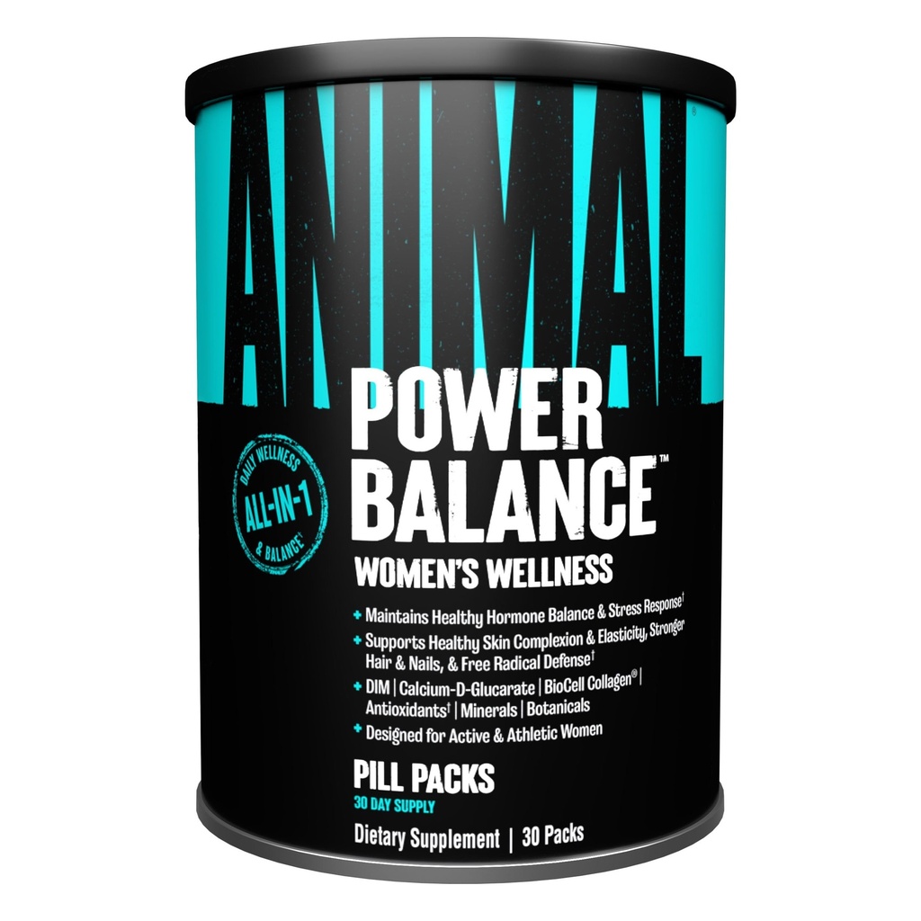 Animal Power Balance - Women 's Alpha F Omfattende Formel - Understøtter Hormonal Balance, Complexion, Hår, Nails, Mood and Stress, Intestinal Health, & Bone og fælles sundhed - 30 pakker