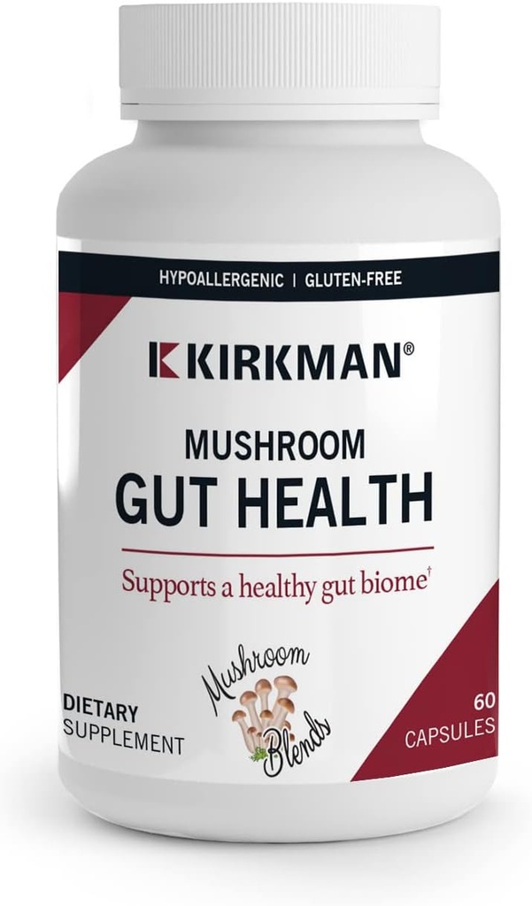 Kirkman - Svampe Gut Sundhed - 60 Kapsler - Understøtter Gut Sundhed - Aids immunforsvar - Hypoallergen